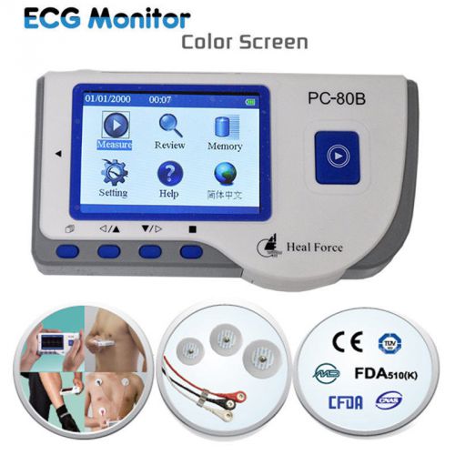 Hot!prince 80b handheld electrocardiogram portable ecg ekg monitor lcd+electrode for sale