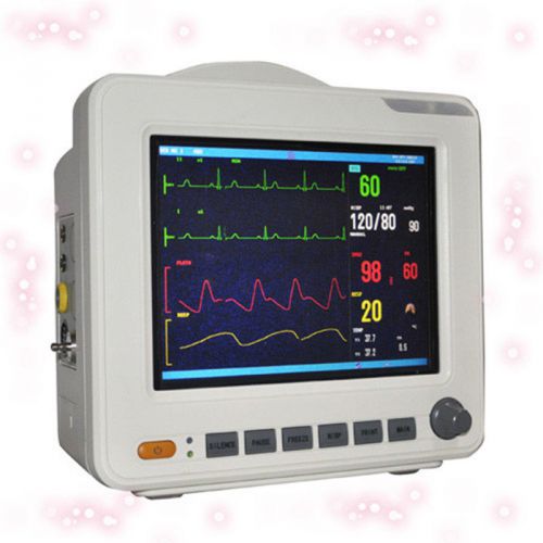 8-inch ICU CCU 6-Parameter Patient Monitor NIBP SPO2 ECG TEMP RESP PR