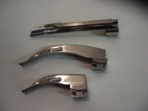 Laryngoscope blade set: mcintosh #1 and 3, miller #2 for sale