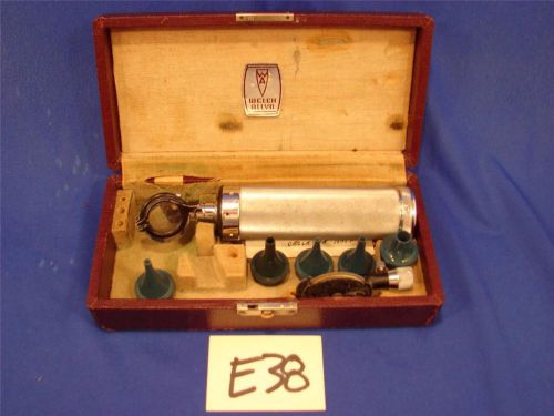 E38 VINTAGE WELCH ALLYN OPHTHALMOSCOPE/OTOSCOPE KIT DOCTOR BAG ITEM