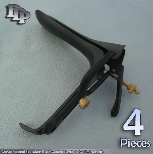 4 Pieces Of Graves Vaginal Speculum Large Black Coated Surgical DDP Instruments