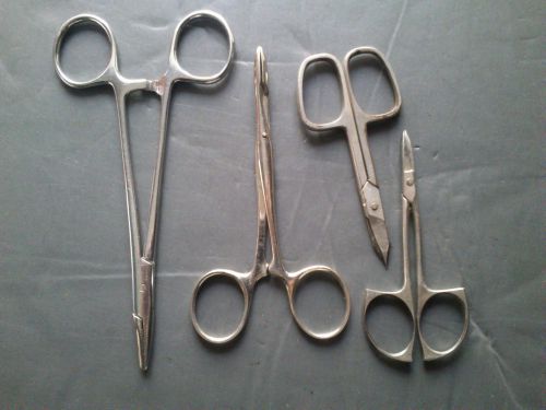 VINTAGE LOT OF 4 DIFFERENT MEDICAL OR VETERINARY SCISSORS