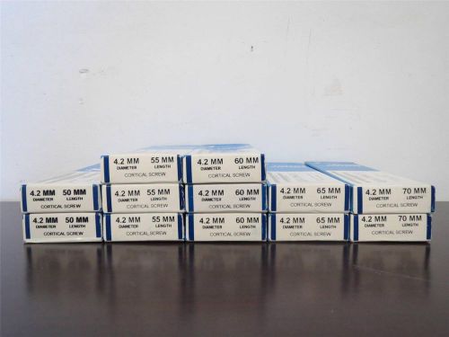 Lot of 12 new in box zimmer cortical screws 4.2mm diameter 50mm to 70mm #5 for sale