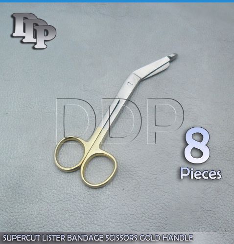 8 HIGH GRADE SUPERCUT LISTER BANDAGE SCISSORS 4.5&#034; WITH ONE SERRATED BLADE