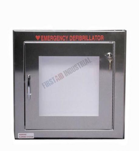 Recessed aed cabinet - 14&#034; x 14&#034; x 7&#034; - alarm - stainless steel finish for sale