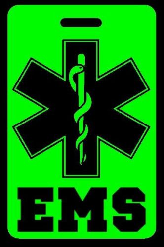 Day-Glo Green EMS Luggage/Gear Bag Tag - FREE Personalization - New