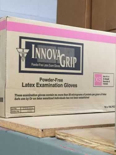 Innovagrip x-small powder free latex exam gloves 100/bx - free shipping - 164050 for sale