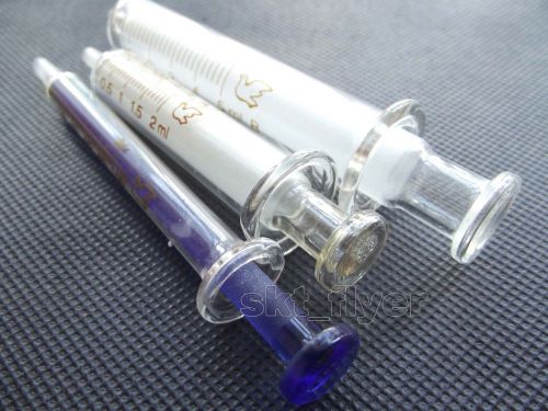 3pcs Glass syringes,  Glass Injector , 1ml/2ml/5ml