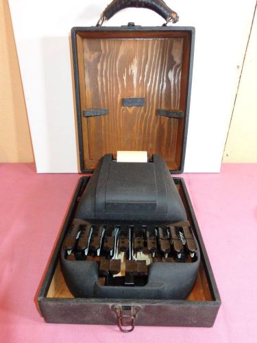 VINTAGE STENOTYPE SHORTHAND WITH WOOD CASE 1933 STENOGRAPH #359836 B