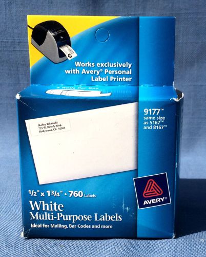 Avery 9177 Return Address Or Multi Purpose Labels 1/2&#034; x 1 3/4&#034; 760 Labels