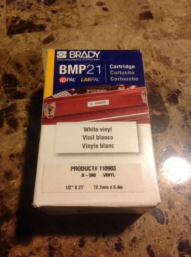 BRADY M21-500-580-WT White Vinyl, 1/2&#034;X21&#039;, New