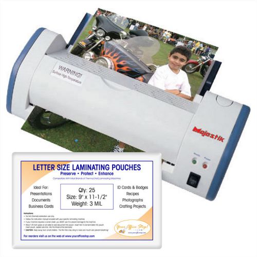 Majestik HRL-2109 Hot 9&#034; Laminating Machine + BONUS 25 Letter Laminator Pouches