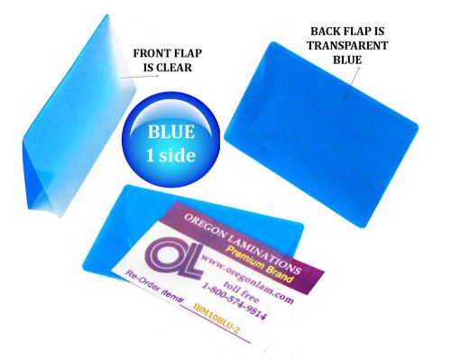 Qty 200 blue/clear ibm card laminating pouches 2-5/16 x 3-1/4 for sale