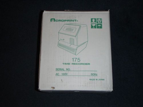 ACROPRINT 175 TIME RECORDER - NEW-IN-THE-BOX