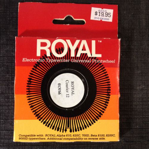 Royal electronic typewriter universal printwheel courier 12 for sale