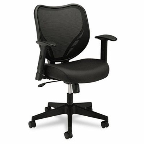 Basyx Mid-Back Swivel/Tilt Chair, Fabric Seat, Mesh Back, Black (BSXVL551VB10)