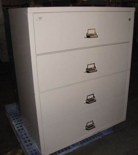 Fireking 44&#034; four drawer lateral fireproof file cabinet with key for sale
