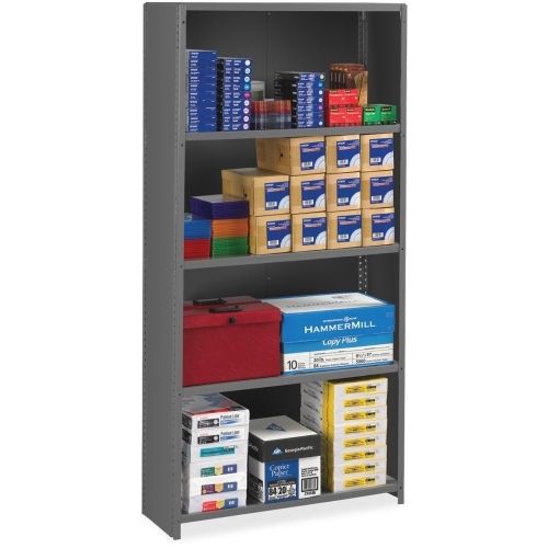 Closed commercial steel shelving, six-shelf, 36w x 18d x 75h, medium gray for sale