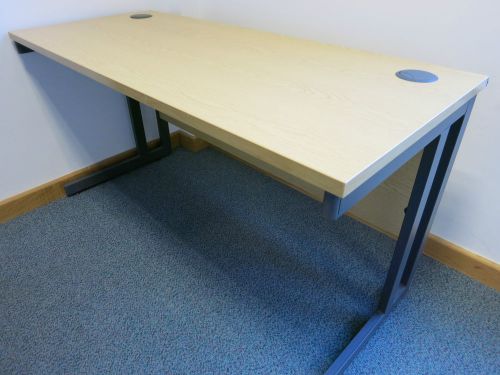 Sven christiansen rectangular cantilever straight office desk for sale