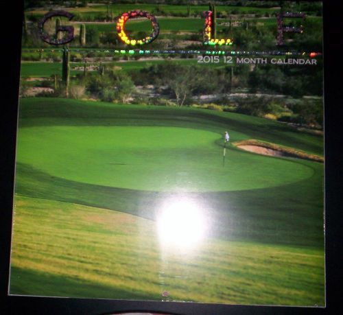 2015 Golf 12 Month  WALL CALENDAR - 12x12  - NEW