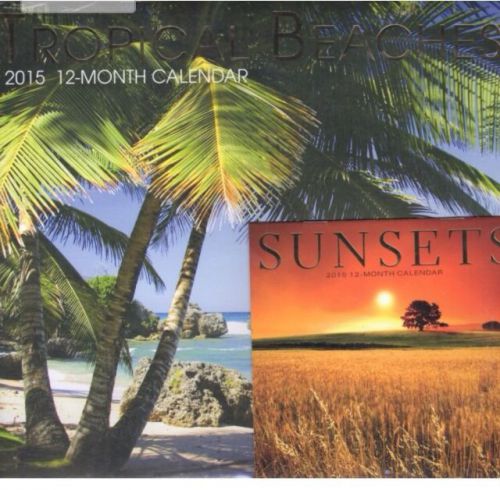 2015 12-Month Tropical Beaches Calendar W/Mini Sunset Calendar.