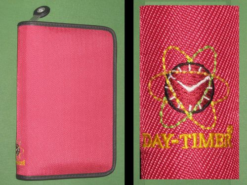 PORTABLE ~0.75&#034;~ RED NYLON Day Timer Planner BINDER Franklin Covey COMPACT 9152