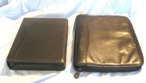 Classic black leather franklin quest planner &amp; covey business case / bag ( usa) for sale