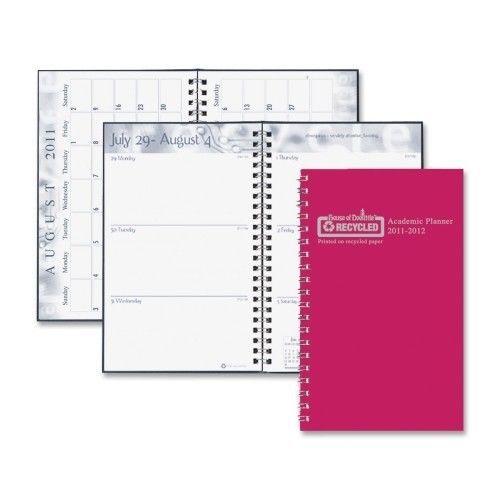 Wirebound Leatherette Weekly Planner, 13 Mos, 5&#034;x8&#034;, Red, 2013