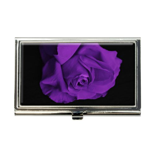 Rose flower purple petals business credit card holder case for sale
