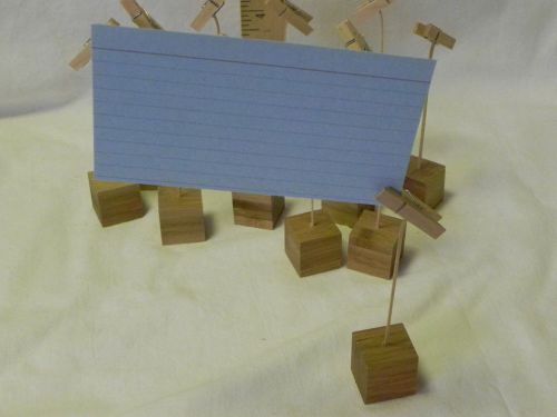Memo Holder Paper Photo Pictures Recipe Cards Note Clip Bamboo Square Base Gift