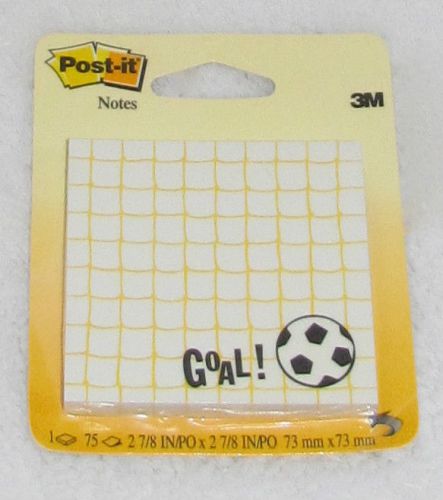 NEW! 2003 3M POST-IT NOTES PAD &#034;GOAL!&#034; SOCCER BALL 75 SHEETS 2-7/8&#034; X 2-7/8&#034;