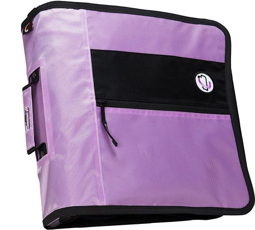Lavender case-it 2-in-1 adjustable zipper 3-ring dual binder, 1 set of 3-inch r for sale