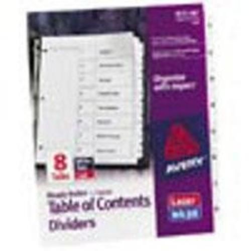 Avery Table of Contents Divider Tabs 1-8 Black/White