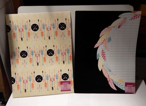 Seventeen 9&#034; by 12&#034; Folders 2 each-Feathers Style &amp; Arrows Type