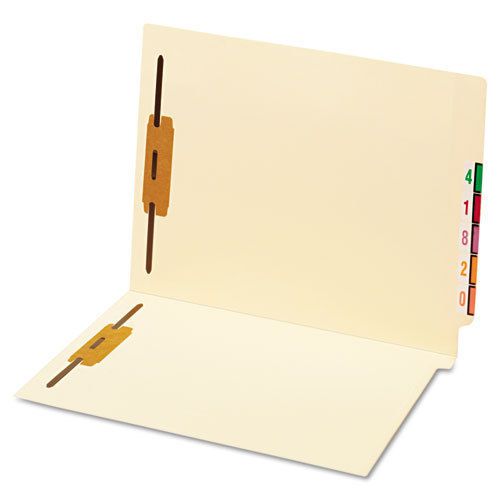 Manila End Tab Folder, Two Fasteners, Straight Tab, Letter, 50/Box