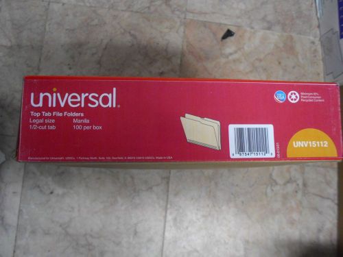 New 2pk universal unv15112 file folders, 1/2 cut, one-ply top tab, legal, manila for sale