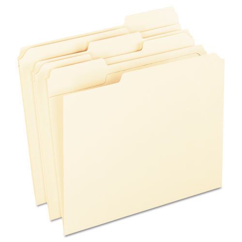 Reinforced top tab file folders, 11 point kraft, 1/3 cut, letter, 100/box for sale
