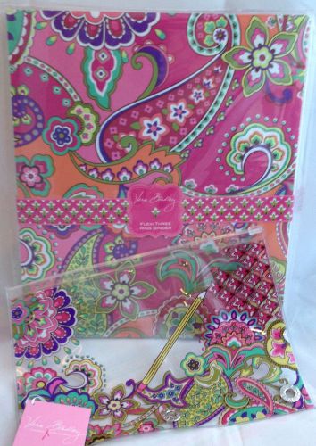 Vera bradley flexi binder, 3 ring binder, folder, pencil pouch, pink swirls for sale