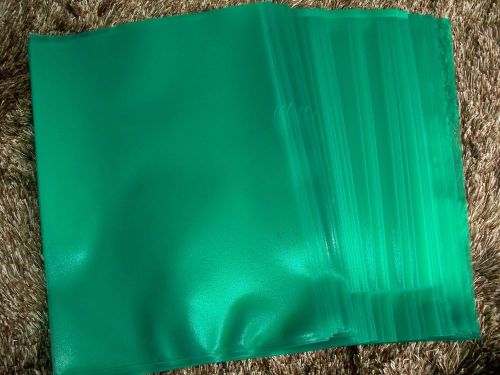 56 green coloured plastic a4 cut flush folders wallets with top and side opening