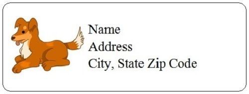 30 Personalized Cute Dog Return Address Labels Gift Favor Tags (dd12)