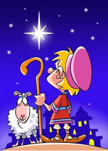 30 Custom Cartoon Christmas Shepherd Boy Personalized Address Labels