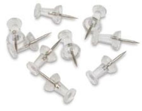 Moore Push Pin Plastic 100 Count Clear