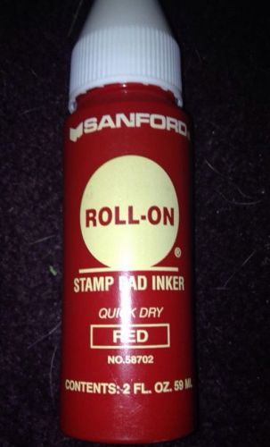 SANFORD 58702 - ROLL ON STAMP PAD INKER QUICK DRY - RED - 2 FL. OZ.