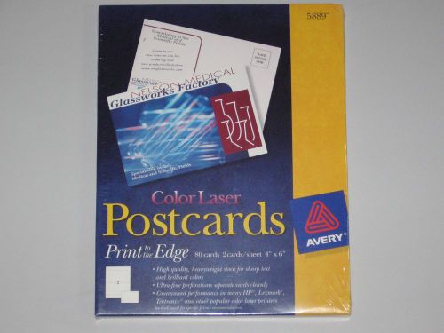 Avery 5889 Color Laser Postcards, 4&#034;x6&#034;, 80 print to the edge cards