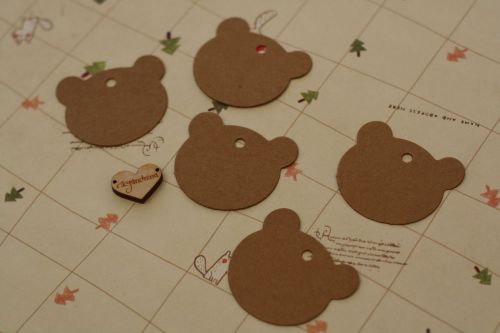 shabby chic DIY Collection TEDDY BEAR SHAPED blank KRAFTcard Tags shop labels