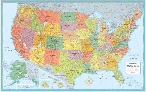 Rand mcnally usa wall map - united states - 50&#034; width x 32&#034; (ran528959999) for sale