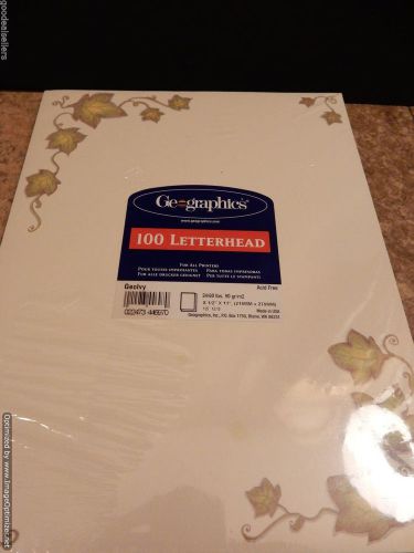 Geographics 100 Letterhead GeoIvy 8-1/2&#034; x 11&#034; Acid Free 24/60 lbs. Made In USA