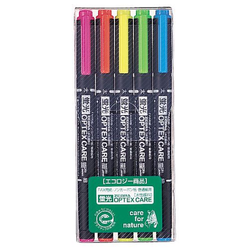 ZEBRA WKCR1 OPTEX CARE Dual Heads Fluorescent Highlighter 5 Colors FREE POST