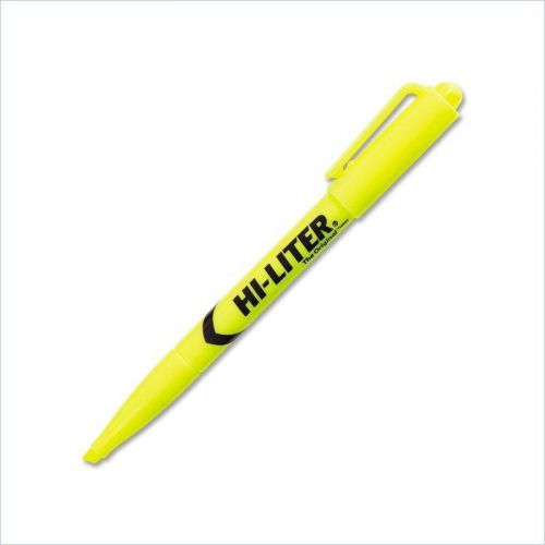 Avery HI-LITER Pen Style Highlighter, Chisel Tip, Fl. Yellow, Dozen - AVE23591