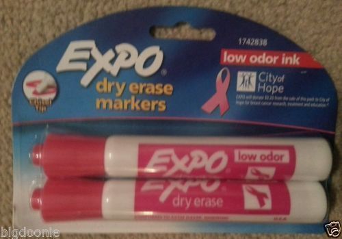 NEW 2 2 Packs 4 Expo Pink Ribbon Low Odor Dry Erase Markers 1742838 City of Hope